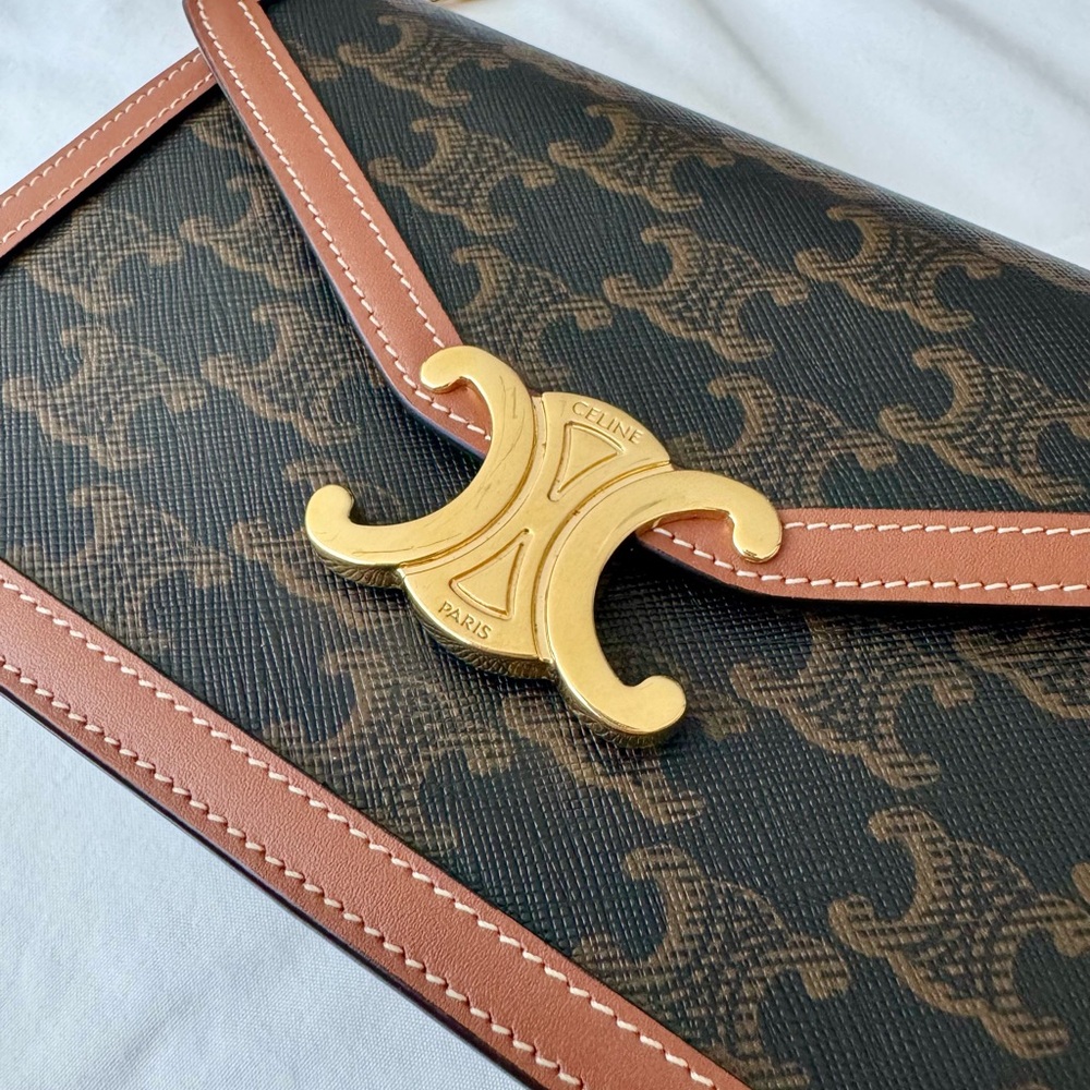 WALLET ON CHAIN MARGO IN TRIOMPHE CANVAS AND CALFSKIN AUTHENTIC - Picture 3 of 13